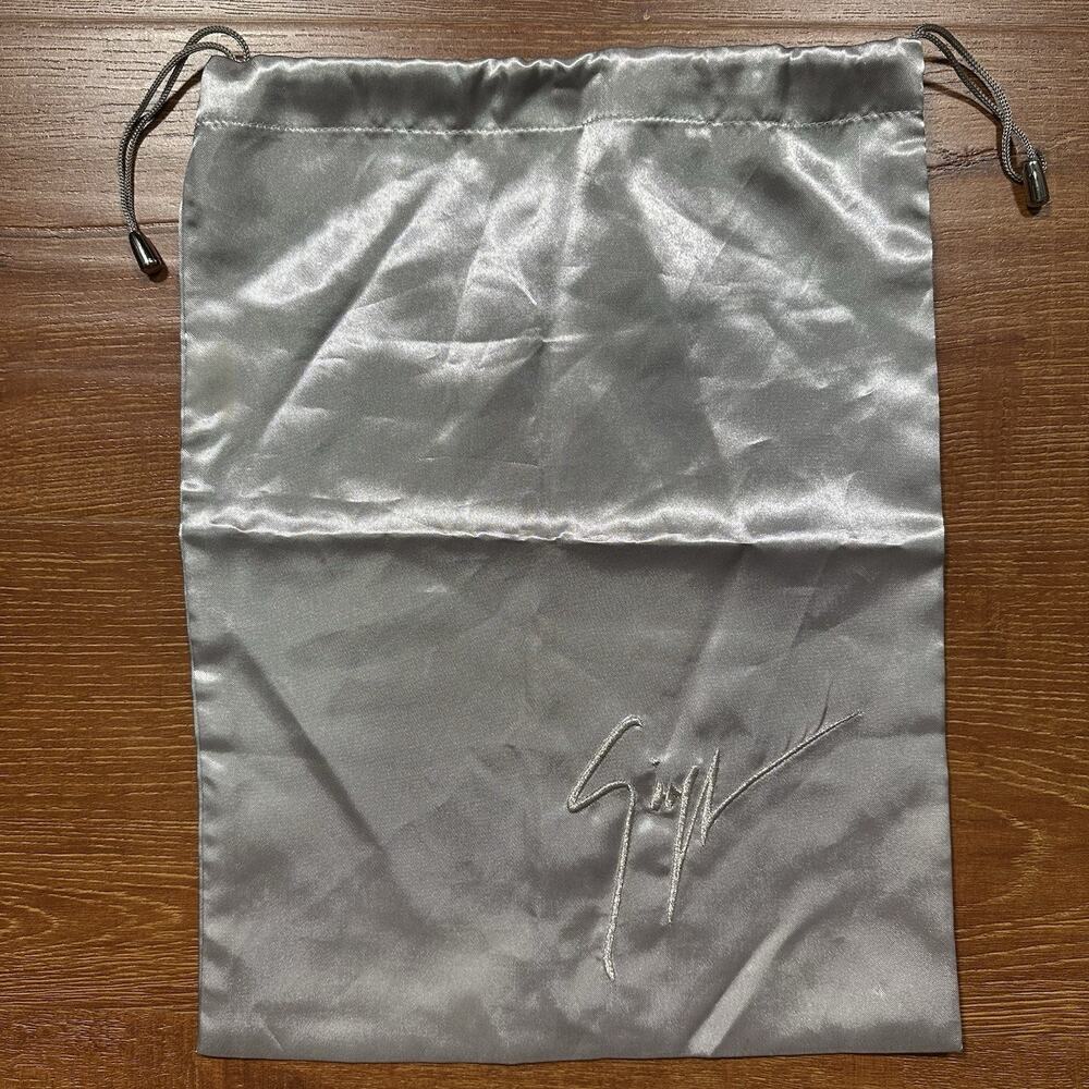 Giuseppe Zanotti Dust Bag 15"x11.75" Silver Satin Storage Cover Protector Heels